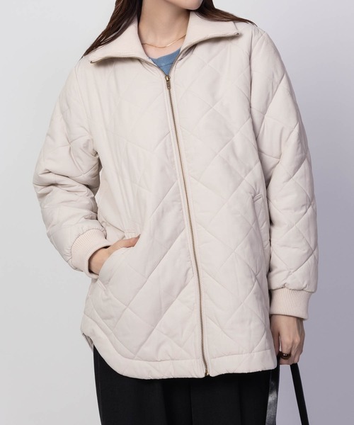 NAVY(ネイビー)の「【軽量 撥水】nAvy 裏フリース キルトブルゾン アウター(ブルゾン・レディース・ブラック/アイボリー/ベージュ・L/M)」の8枚目の写真