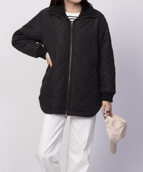 NAVY(ネイビー)の「【軽量 撥水】nAvy 裏フリース キルトブルゾン アウター(ブルゾン・レディース・ブラック/アイボリー/ベージュ・L/M)」の15枚目の写真