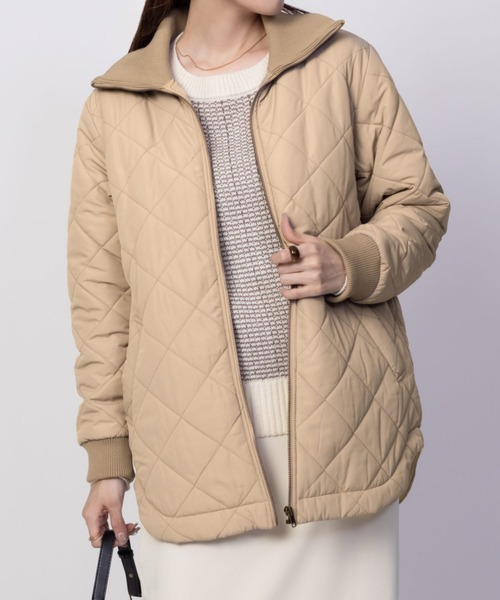 NAVY(ネイビー)の「【軽量 撥水】nAvy 裏フリース キルトブルゾン アウター(ブルゾン・レディース・ブラック/アイボリー/ベージュ・L/M)」の21枚目の写真