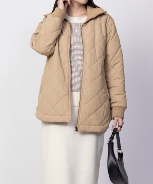 NAVY(ネイビー)の「【軽量 撥水】nAvy 裏フリース キルトブルゾン アウター(ブルゾン・レディース・ブラック/アイボリー/ベージュ・L/M)」の22枚目の写真