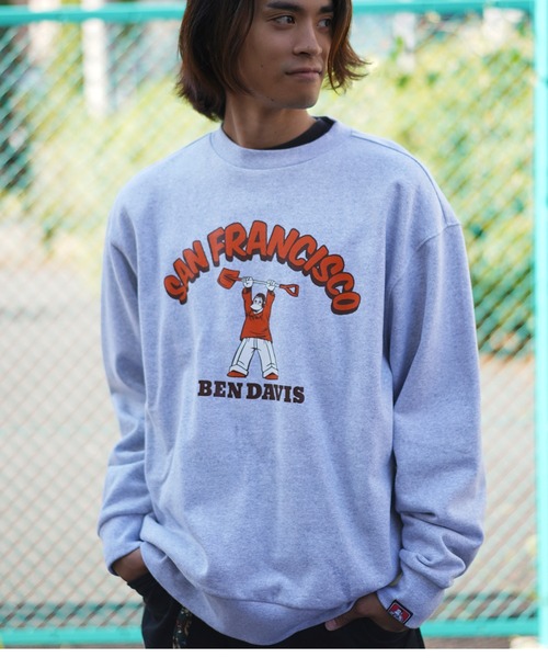 【セール】《BEN DAVIS》プリントスウェット /リサイクルコットン混・抗菌防臭加工（スウェット）｜BEN DAVIS（ベンデイビス）