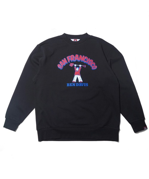 【セール】《BEN DAVIS》プリントスウェット /リサイクルコットン混・抗菌防臭加工（スウェット）｜BEN DAVIS（ベンデイビス）