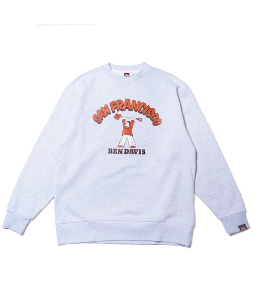 【セール】《BEN DAVIS》プリントスウェット /リサイクルコットン混・抗菌防臭加工（スウェット）｜BEN DAVIS（ベンデイビス）