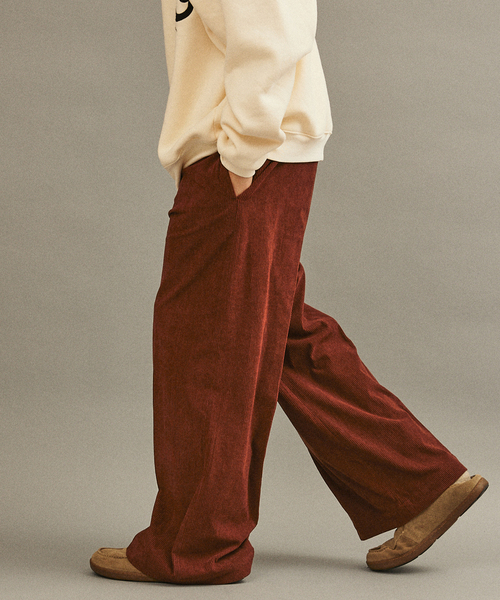 417 EDIFICE（フォーワンセブンエディフィス）の「コーデュロイワイド フレアワークパンツ（スラックス・メンズ・ブラック/カーキ/チャコールグレー/ブラウン・SMALL/MEDIUM/LARGE）」の3枚目の写真