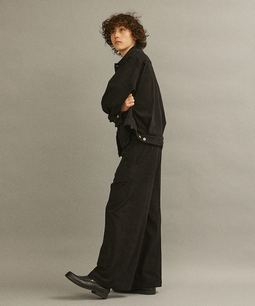 417 EDIFICE（フォーワンセブンエディフィス）の「コーデュロイワイド フレアワークパンツ（スラックス・メンズ・ブラック/カーキ/チャコールグレー/ブラウン・SMALL/MEDIUM/LARGE）」の9枚目の写真