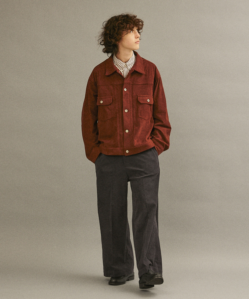 417 EDIFICE（フォーワンセブンエディフィス）の「コーデュロイワイド フレアワークパンツ（スラックス・メンズ・ブラック/カーキ/チャコールグレー/ブラウン・SMALL/MEDIUM/LARGE）」の15枚目の写真