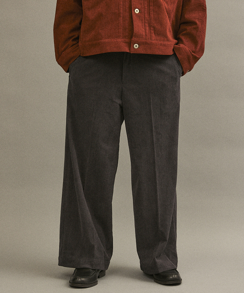 417 EDIFICE（フォーワンセブンエディフィス）の「コーデュロイワイド フレアワークパンツ（スラックス・メンズ・ブラック/カーキ/チャコールグレー/ブラウン・SMALL/MEDIUM/LARGE）」の17枚目の写真