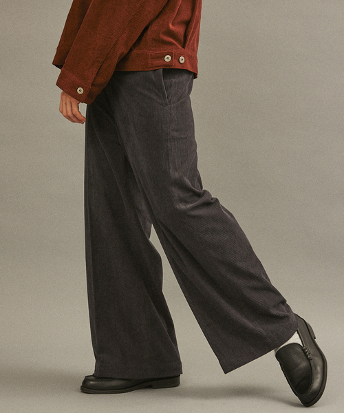 417 EDIFICE（フォーワンセブンエディフィス）の「コーデュロイワイド フレアワークパンツ（スラックス・メンズ・ブラック/カーキ/チャコールグレー/ブラウン・SMALL/MEDIUM/LARGE）」の18枚目の写真