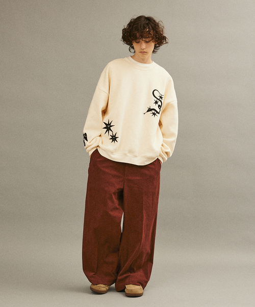 417 EDIFICE（フォーワンセブンエディフィス）の「コーデュロイワイド フレアワークパンツ（スラックス・メンズ・ブラック/カーキ/チャコールグレー/ブラウン・SMALL/MEDIUM/LARGE）」の21枚目の写真