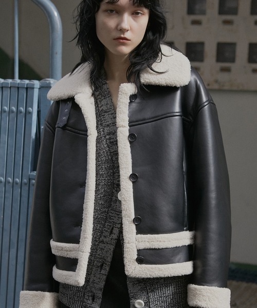 LE CIEL BLEU（ルシェルブルー）の「フェイクシップスキンジャケットl / Fake Shipskin Jacket（テーラードジャケット・レディース・ブラウン/ブラック・36）」の2枚目の写真