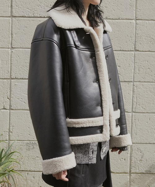 LE CIEL BLEU（ルシェルブルー）の「フェイクシップスキンジャケットl / Fake Shipskin Jacket（テーラードジャケット・レディース・ブラウン/ブラック・36）」の7枚目の写真