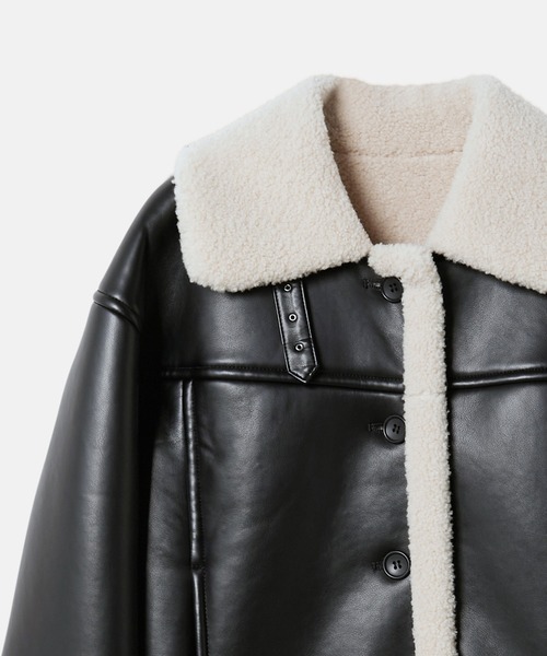 LE CIEL BLEU（ルシェルブルー）の「フェイクシップスキンジャケットl / Fake Shipskin Jacket（テーラードジャケット・レディース・ブラウン/ブラック・36）」の10枚目の写真