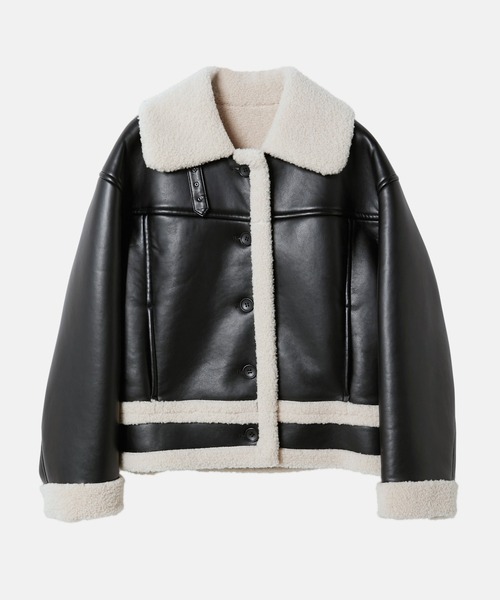 LE CIEL BLEU（ルシェルブルー）の「フェイクシップスキンジャケットl / Fake Shipskin Jacket（テーラードジャケット・レディース・ブラウン/ブラック・36）」の9枚目の写真