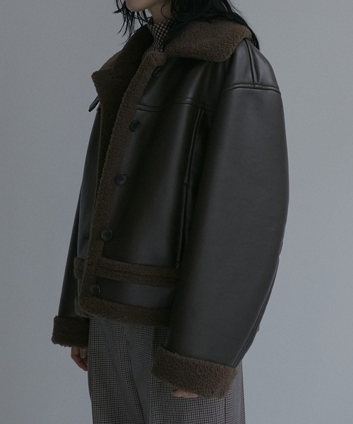 LE CIEL BLEU（ルシェルブルー）の「フェイクシップスキンジャケットl / Fake Shipskin Jacket（テーラードジャケット・レディース・ブラウン/ブラック・36）」の15枚目の写真