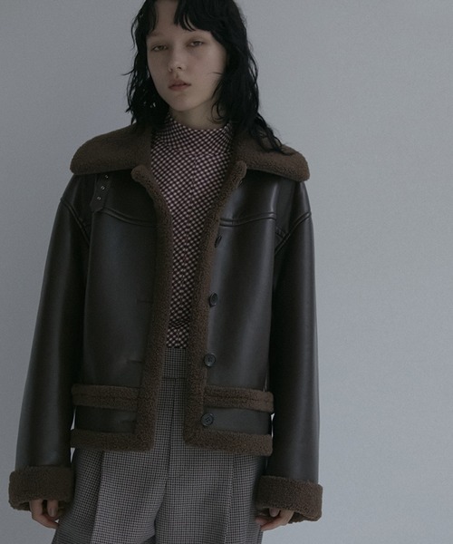 LE CIEL BLEU（ルシェルブルー）の「フェイクシップスキンジャケットl / Fake Shipskin Jacket（テーラードジャケット・レディース・ブラウン/ブラック・36）」の12枚目の写真