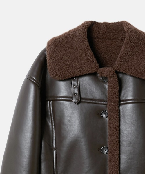 LE CIEL BLEU（ルシェルブルー）の「フェイクシップスキンジャケットl / Fake Shipskin Jacket（テーラードジャケット・レディース・ブラウン/ブラック・36）」の19枚目の写真