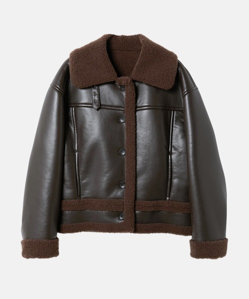 LE CIEL BLEU（ルシェルブルー）の「フェイクシップスキンジャケットl / Fake Shipskin Jacket（テーラードジャケット・レディース・ブラウン/ブラック・36）」の18枚目の写真