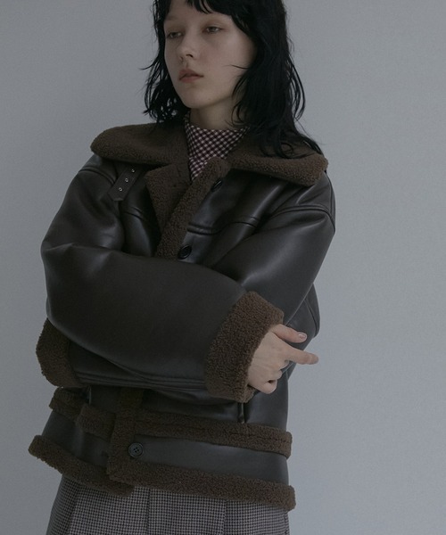 LE CIEL BLEU（ルシェルブルー）の「フェイクシップスキンジャケットl / Fake Shipskin Jacket（テーラードジャケット・レディース・ブラウン/ブラック・36）」の21枚目の写真