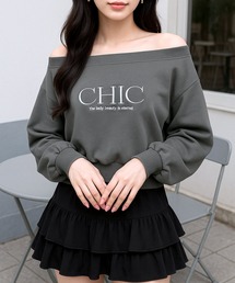 JULIA BOUTIQUE（ジュリアブティック）の「CHICオフショルダースウェットトップス（スウェット）」