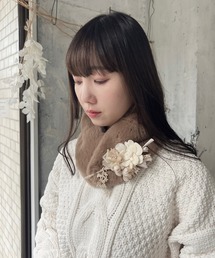 m.soeur（エムスール）の「【限定】手編みのニットショール ＊Gray