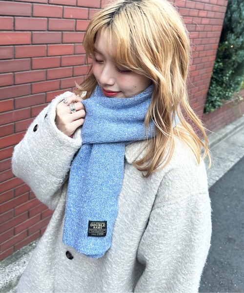 DOUBLE NAME（ダブルネーム）の「ラメニットワッチ＆マフラーセット（マフラー・レディース・オフホワイト/ブルー/グレー・FREE）」の16枚目の写真