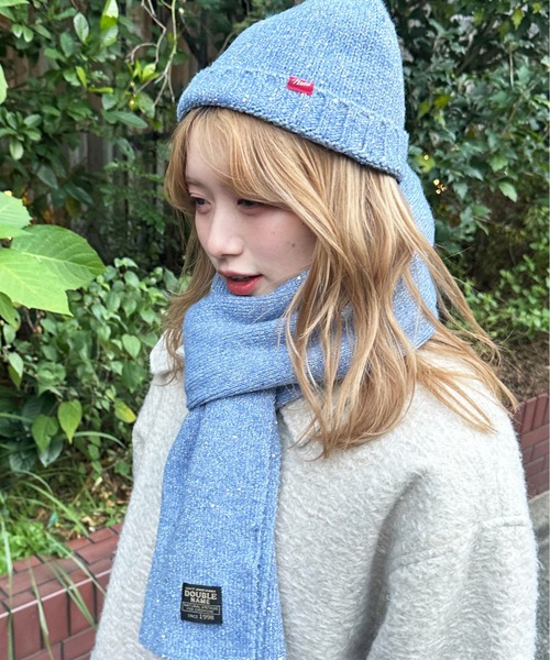 DOUBLE NAME（ダブルネーム）の「ラメニットワッチ＆マフラーセット（マフラー・レディース・オフホワイト/ブルー/グレー・FREE）」の19枚目の写真