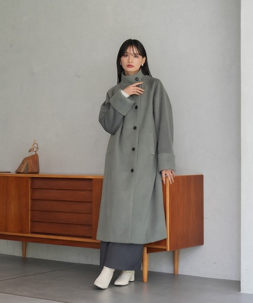 TRUDEA（トルディア）の「スタンドマニッシュコート（その他アウター・レディース・イエロー/カーキ/グレイッシュベージュ・SMALL/MEDIUM/LARGE）」の2枚目の写真