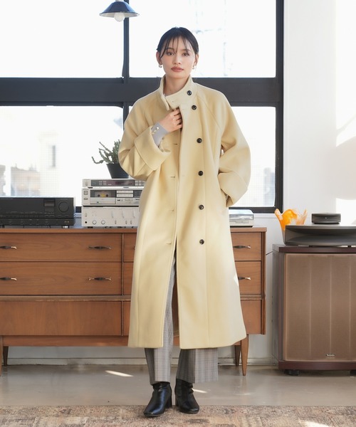 TRUDEA（トルディア）の「スタンドマニッシュコート（その他アウター・レディース・イエロー/カーキ/グレイッシュベージュ・SMALL/MEDIUM/LARGE）」の6枚目の写真