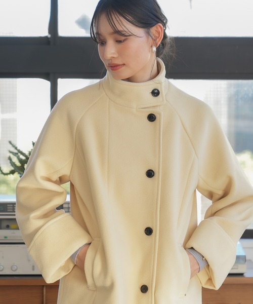 TRUDEA（トルディア）の「スタンドマニッシュコート（その他アウター・レディース・イエロー/カーキ/グレイッシュベージュ・SMALL/MEDIUM/LARGE）」の4枚目の写真