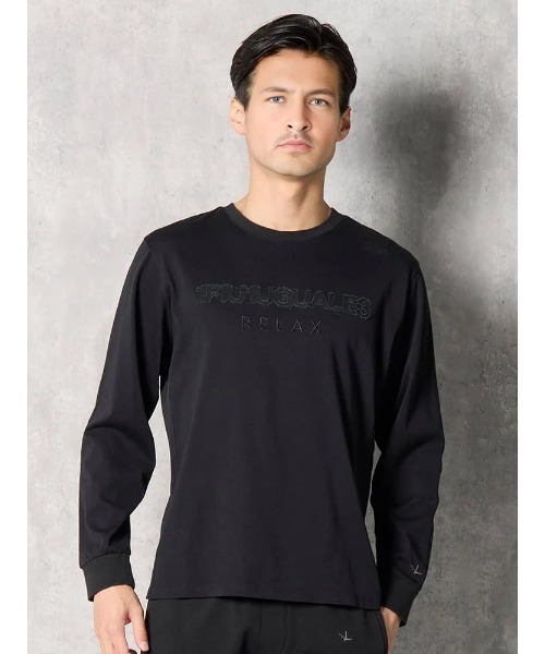 【1PIU1UGUALE3 RELAX】CUT-OFF LOGO ロングスリーブシャツ 通年(ウノ ピゥ ウノ ウグァーレ トレ)(Tシャツ/カットソー)|1piu1uguale3 RELAX(ウノピュウノウグァーレトレリラックス)