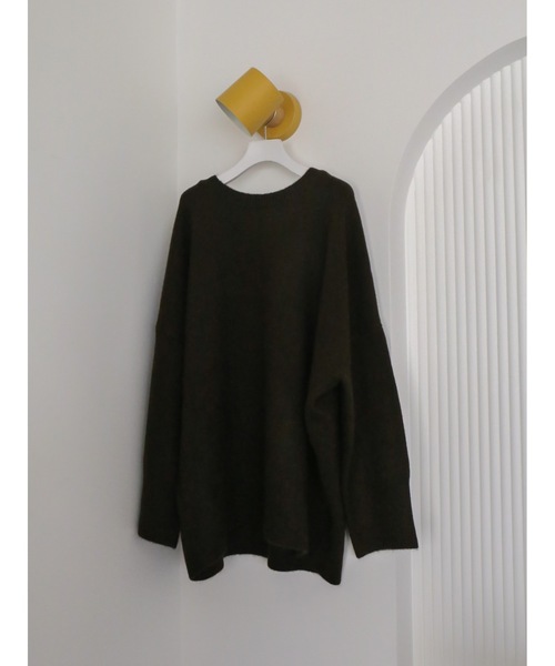 Katrin TOKYO(カトリーントーキョー)の「big crewneck knit(ニット/セーター・レディース・ピンク系/ダークオリーブ/アイボリー・XS/FREE)」の18枚目の写真