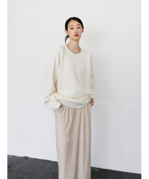 Katrin TOKYO(カトリーントーキョー)の「big crewneck knit(ニット/セーター・レディース・ピンク系/ダークオリーブ/アイボリー・XS/FREE)」の8枚目の写真