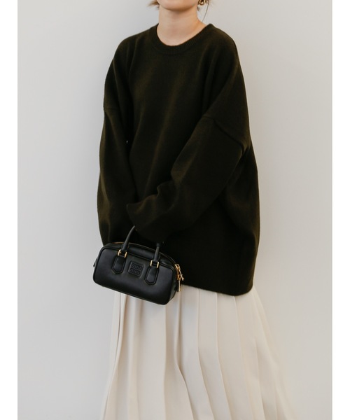 Katrin TOKYO(カトリーントーキョー)の「big crewneck knit(ニット/セーター・レディース・ピンク系/ダークオリーブ/アイボリー・XS/FREE)」の14枚目の写真