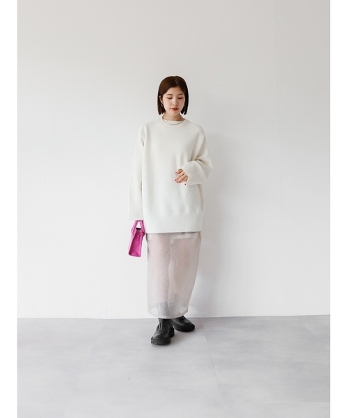 Katrin TOKYO(カトリーントーキョー)の「big crewneck knit(ニット/セーター・レディース・ピンク系/ダークオリーブ/アイボリー・XS/FREE)」の6枚目の写真