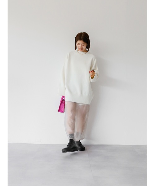 Katrin TOKYO(カトリーントーキョー)の「big crewneck knit(ニット/セーター・レディース・ピンク系/ダークオリーブ/アイボリー・XS/FREE)」の7枚目の写真