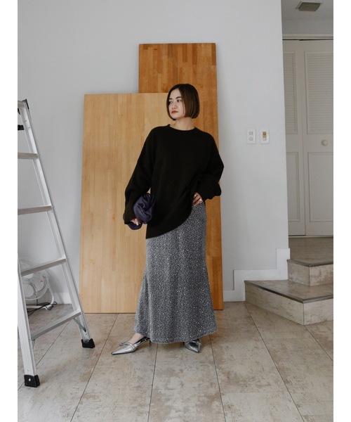 Katrin TOKYO(カトリーントーキョー)の「big crewneck knit(ニット/セーター・レディース・ピンク系/ダークオリーブ/アイボリー・XS/FREE)」の16枚目の写真