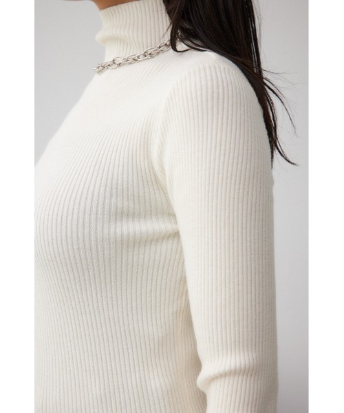 AZUL by moussy（アズールバイマウジー）の「サムホールリブハイネックトップス（ニット/セーター・レディース・ホワイト系その他/ブルー/アイボリー/グレー/ブラック/レッド・FREE）」の14枚目の写真