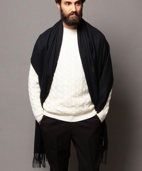 BEAUTY&YOUTH UNITED ARROWS(ビューティーアンドユースユナイテッドアローズ)の「BY カシミヤ ソリッド ビッグ ストール◆(マフラー・メンズ・ダークグレー/ネイビー・フリー)」の1枚目の写真