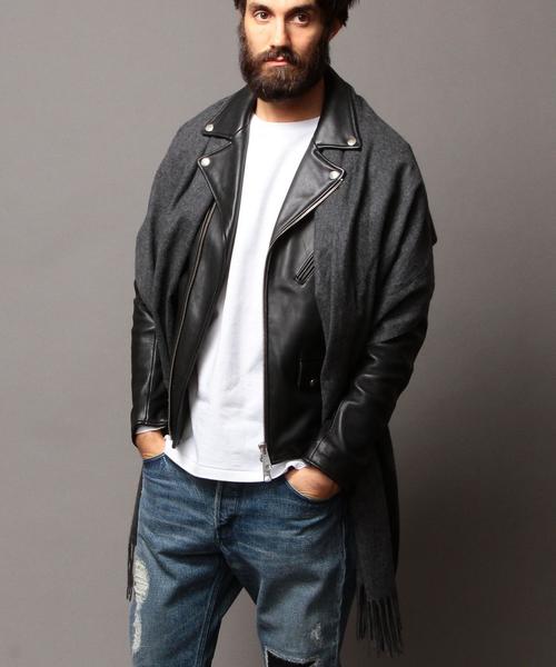 BEAUTY&YOUTH UNITED ARROWS(ビューティーアンドユースユナイテッドアローズ)の「BY カシミヤ ソリッド ビッグ ストール◆(マフラー・メンズ・ダークグレー/ネイビー・フリー)」の2枚目の写真