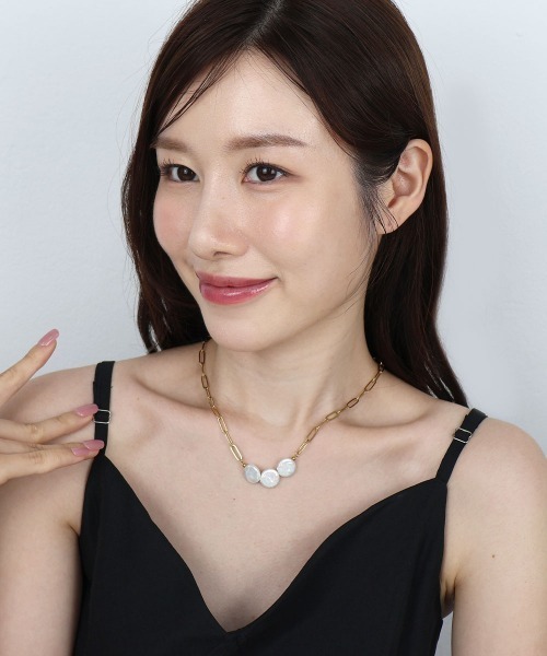 セール】【金属アレルギー対応】 淡水パール チェーンネックレス