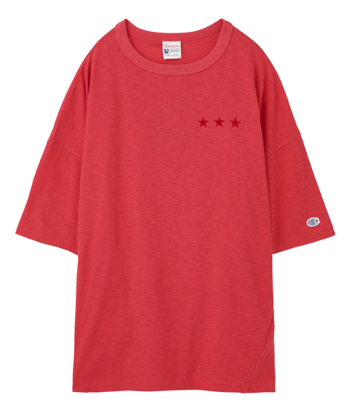 Champion（チャンピオン）の「X-girl×CHAMPION TWIST S/S TEE（Tシャツ/カットソー・レディース・ホワイト/レッド/アッシュ/ネイビー・2/1）」の4枚目の写真