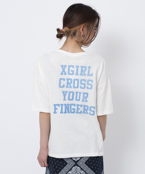 Champion（チャンピオン）の「X-girl×CHAMPION TWIST S/S TEE（Tシャツ/カットソー・レディース・ホワイト/レッド/アッシュ/ネイビー・2/1）」の6枚目の写真