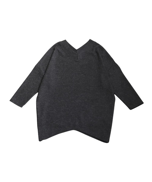 antiqua(アンティカ)の「Vネックニット(ニット/セーター・レディース・ダークグレー/グレー・ONESIZE)」の8枚目の写真