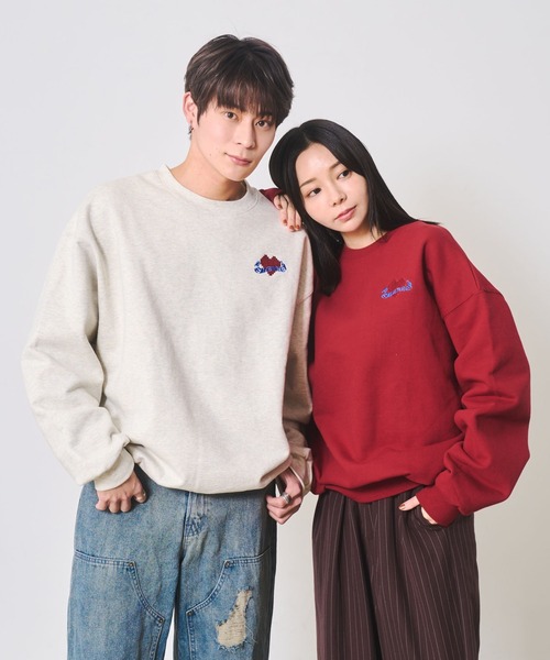 ┊︎ RILY Star Crewneck 今市隆二 スウェット 90s〜00s RUSSELL ATHLETIC Plain Sweatshirt . (Size：L Model