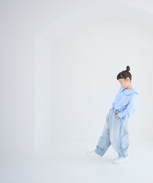 LOWRYS FARM（ローリーズファーム）の「フリルカラーブラウス　 286798（シャツ/ブラウス・キッズ・オフホワイト/サックスブルー・110cm/120cm/130cm/140cm/150cm）」の5枚目の写真