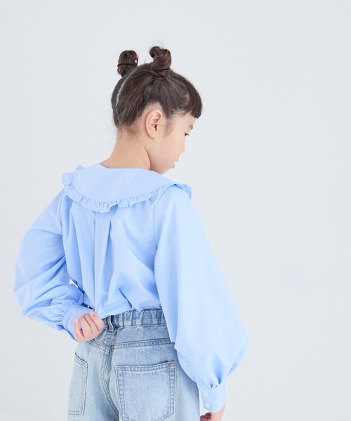 LOWRYS FARM（ローリーズファーム）の「フリルカラーブラウス　 286798（シャツ/ブラウス・キッズ・オフホワイト/サックスブルー・110cm/120cm/130cm/140cm/150cm）」の8枚目の写真