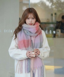 L LABEL（エルラベル）の「ブロックチェックボリュームマフラー（マフラー）」