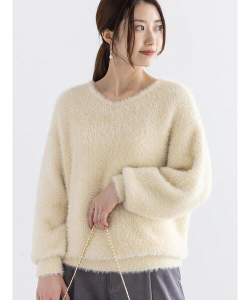 Te chichi（テチチ）の「シャギーVネックプルオーバー（ニット/セーター・レディース・グレー/チャコールグレー/ベージュ・F）」の3枚目の写真