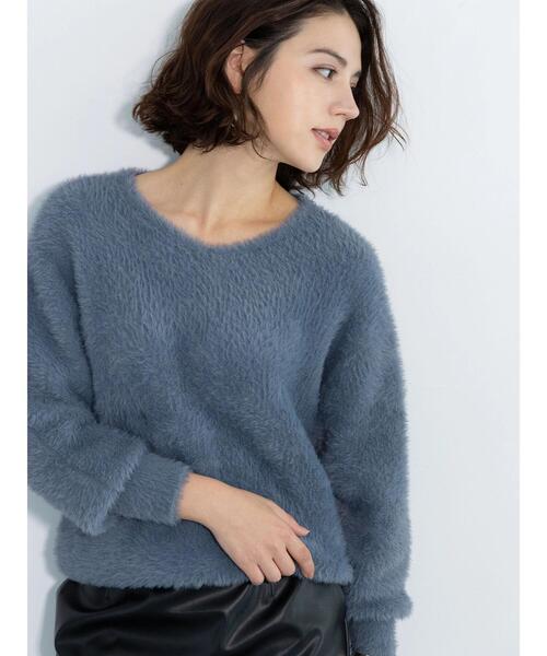 Te chichi（テチチ）の「シャギーVネックプルオーバー（ニット/セーター・レディース・グレー/チャコールグレー/ベージュ・F）」の9枚目の写真