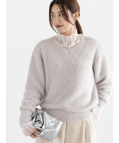 Te chichi（テチチ）の「シャギーVネックプルオーバー（ニット/セーター・レディース・グレー/チャコールグレー/ベージュ・F）」の14枚目の写真